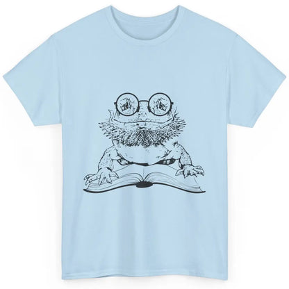 Bearded Dragon Glasses Reading Books Bookworm Funny Animal Classic Unisex T-Shirt