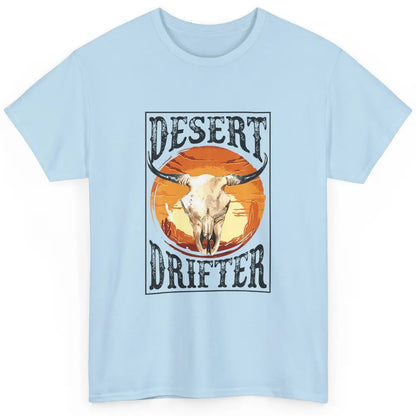 Bull Skull Sunset Desert Drifter Cowboy Rodeo Western Retro Classic Unisex T-Shirt