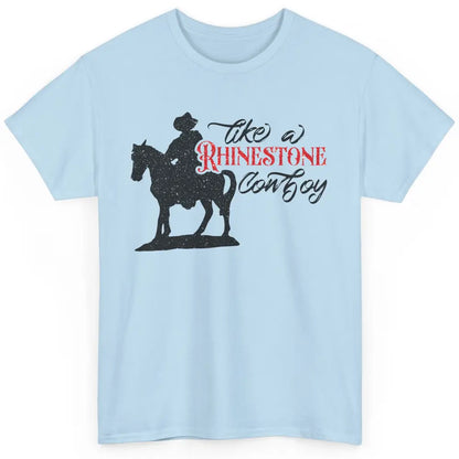 Cowboy Riding Horse Rhinestone Cowboy Western Country Gift Classic Unisex T-Shirt