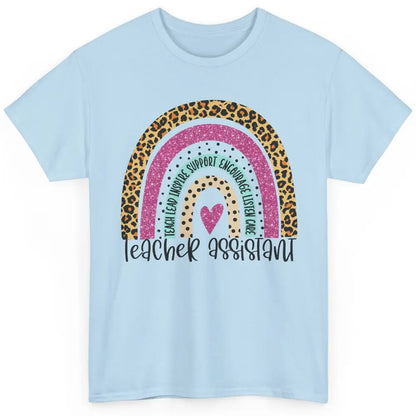 Teacher Assistant Leopard Rainbow Teacher Appreciation Gift Classic Unisex T-Shirt