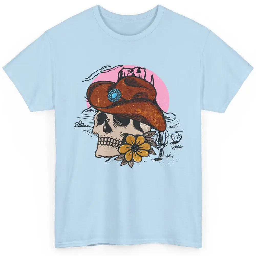 Skull Desert Cactus Cowboy Gemstone Hat Western Country Girl Classic Unisex T-Shirt