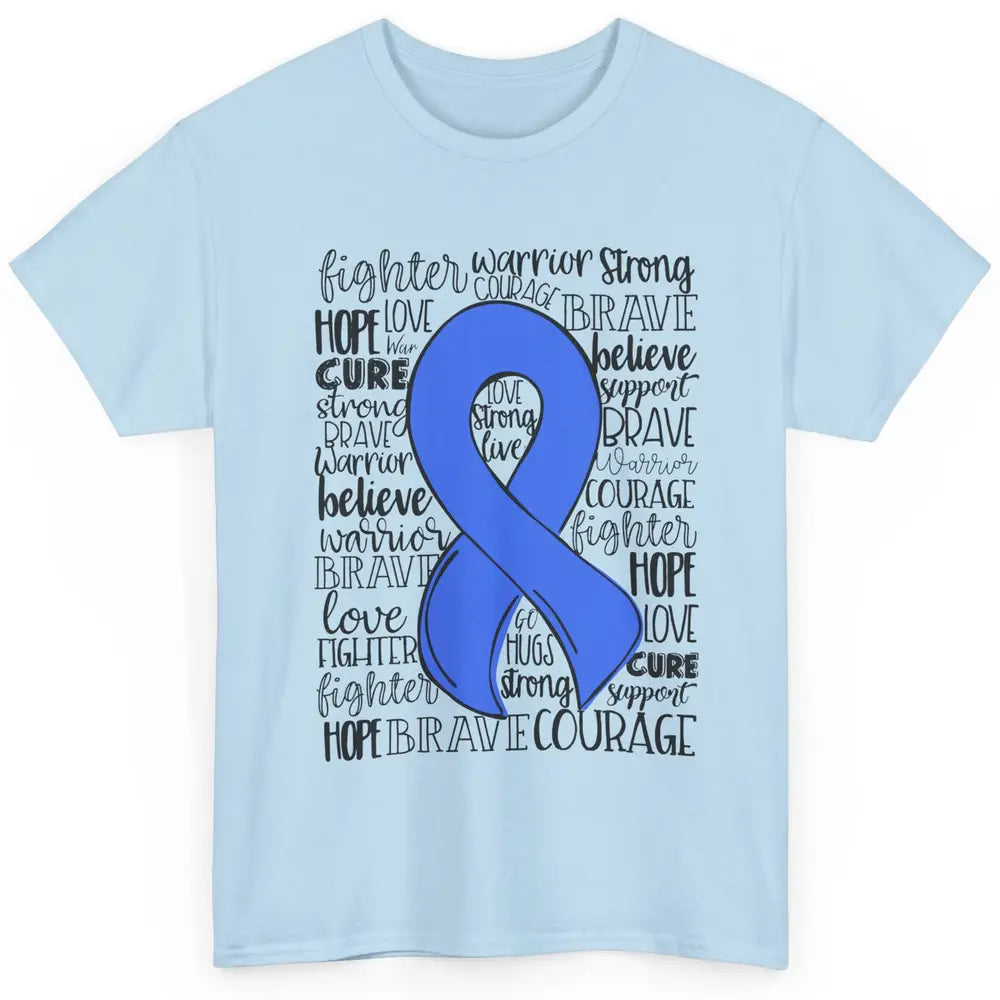 Syringomyelia Awareness Blue Ribbon Hope Love Cure Classic Unisex T-Shirt