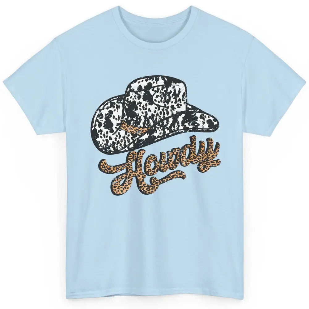 Vintage Leopard Cowboy Hat Howdy Western Country Cowgirls Classic Unisex T-Shirt