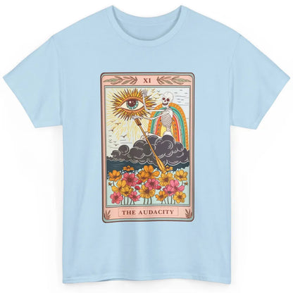 Retro Skeleton Riding Cloud The Audacity Tarot Card Rainbow Classic Unisex T-Shirt