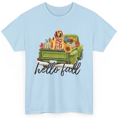 English Golden Retriever Pumpkin Truck Hello Fall Dog Mom Classic Unisex T-Shirt