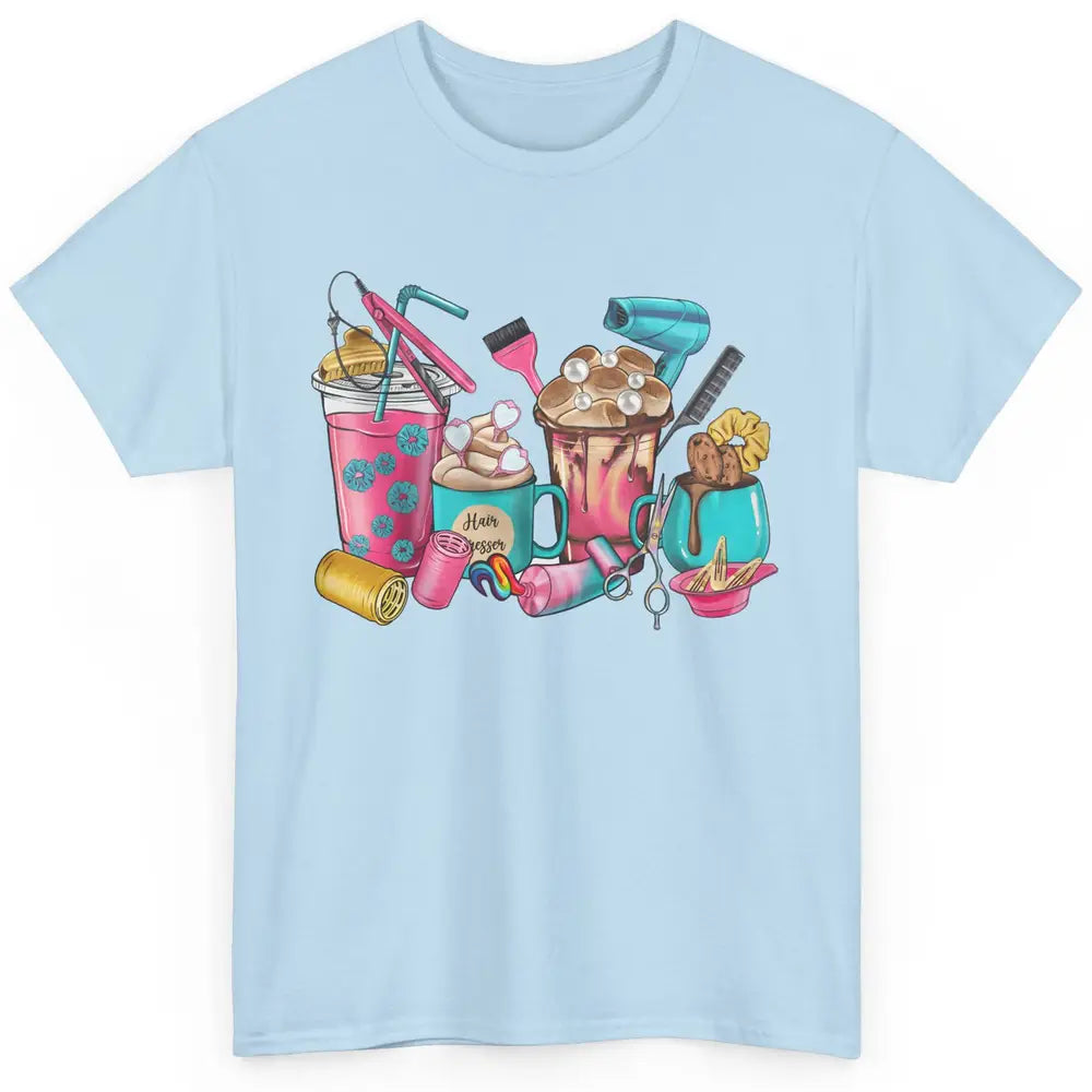 Cute Hairdresser Coffee Cups Hairstylist Life Scissors Boho Classic Unisex T-Shirt