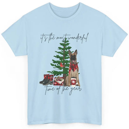 Belgian Malinois Christmas Tree Most Wonderful Time Of Year Classic Unisex T-Shirt