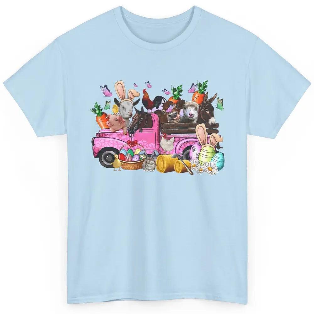 Easter Farm Truck With Easter Eggs Basket Animal Bunny Ears Classic Unisex T-Shirt