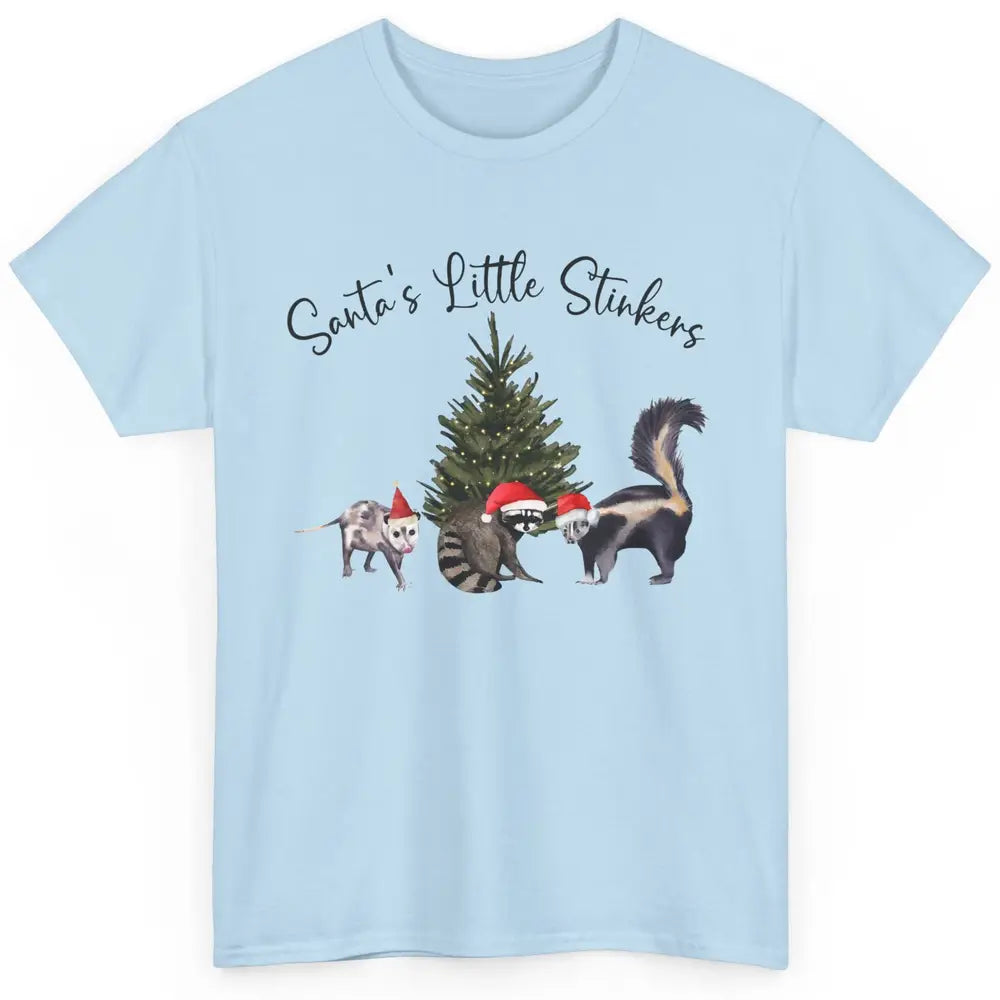 Christmas Forbidden Cats Raccoon Skunk Opossum Santa Little Classic Unisex T-Shirt