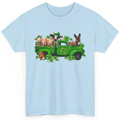 Farm Animals Truck Shamrock Clover St Patricks Day Retro Classic Unisex T-Shirt