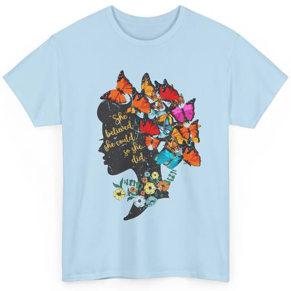 Floral Women Butterfly Inspirational Saying Mental Health Classic Unisex T-Shirt