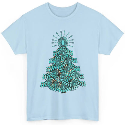 Turquoise Christmas Tree Western Christmas Country Farm Classic Unisex T-Shirt