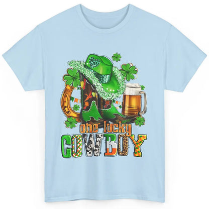 Western Lucky Cowboy Boots Clover Leopard St Patricks Day Classic Unisex T-Shirt