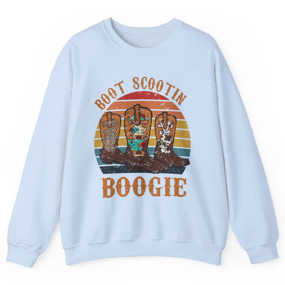 Vintage Cowboy Boots Scooting Boogie Western Country Cowgirl Unisex Crewneck Sweatshirt