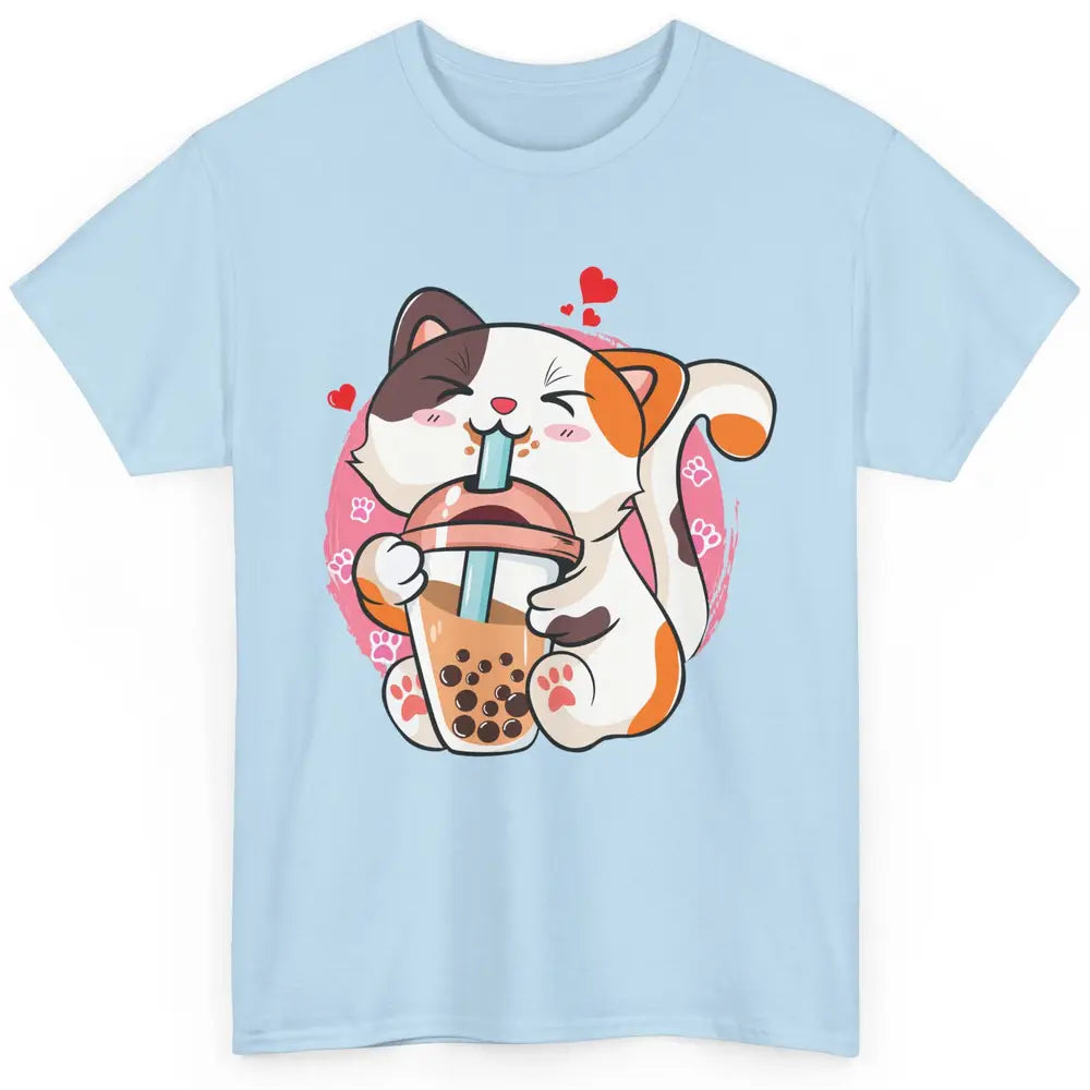 Boba Tea Cat Kawaii Cat Drink Milk Tea Kawaii Boba Cat Lover Classic Unisex T-Shirt