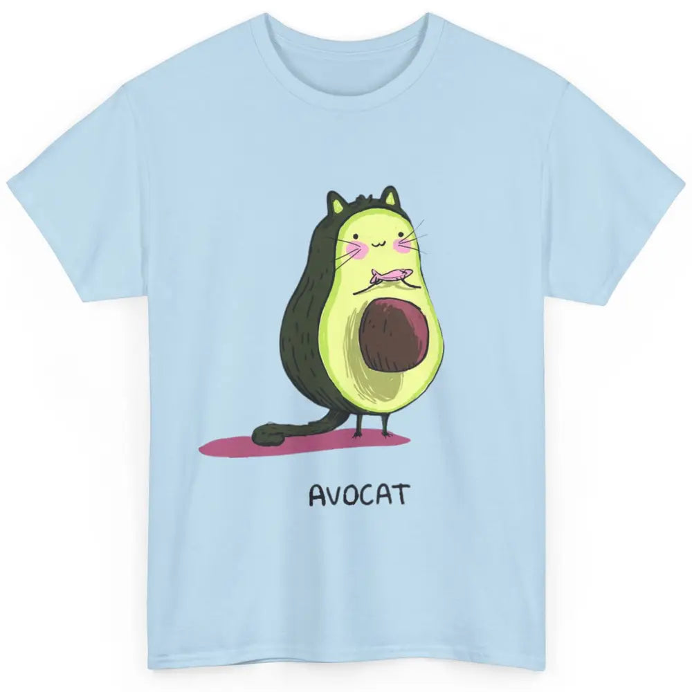 Cute Avocat Avocado Pink Cat Kitten Pun Healthy Vegan Veggie Classic Unisex T-Shirt