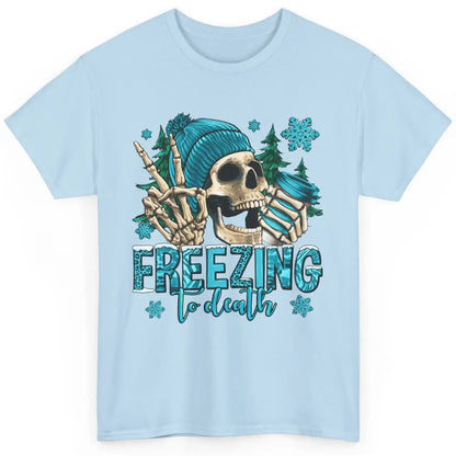 Funny Leopard Skull Freezing To Death Funny Christmas Winter Classic Unisex T-Shirt