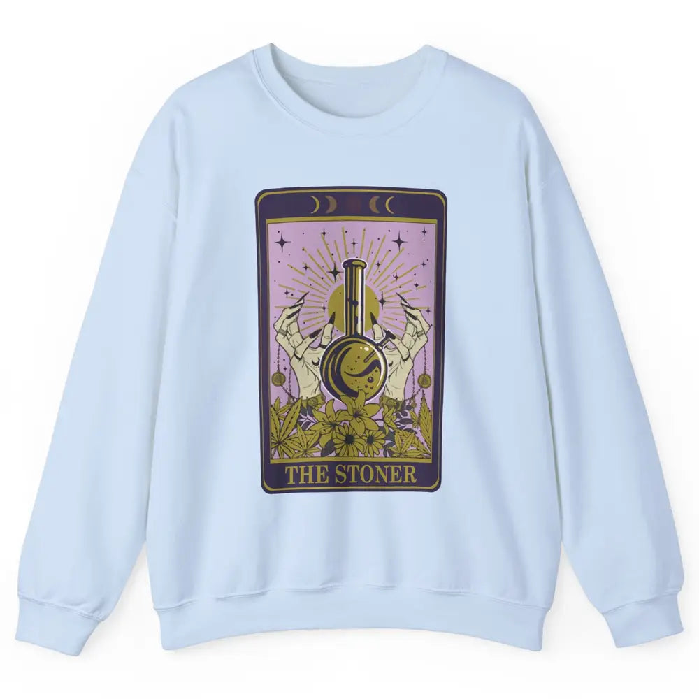 Vintage Witch The Stoner Tarot Card Weed Cannabis Marijuana Unisex Crewneck Sweatshirt