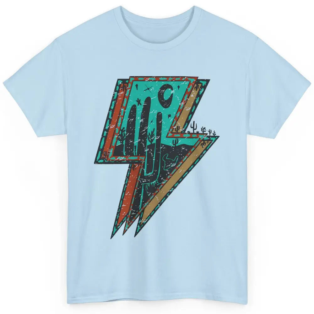 Desert Night Turquoise Lightning Bolt Western Country Girl Classic Unisex T-Shirt