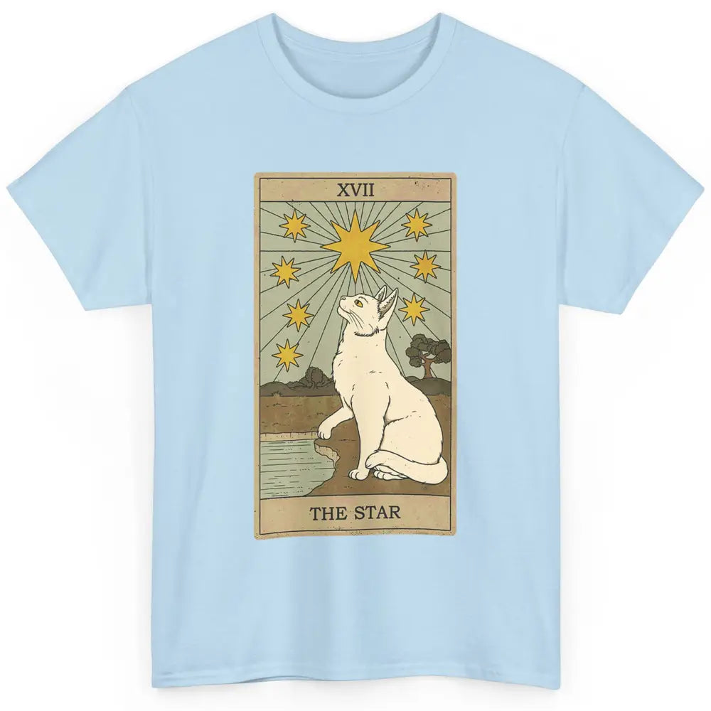 Tarot Card The Star White Cat Retro Mermaid Gothic Vintage Classic Unisex T-Shirt