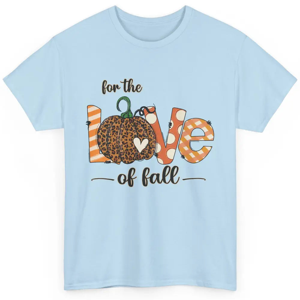 Retro Love Fall Y'All Leopard Pumpkin Heart Halloween Fall Classic Unisex T-Shirt