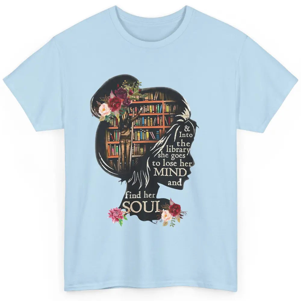 Bookish Into The Library She Goes Booknerd Reading Librarian Classic Unisex T-Shirt