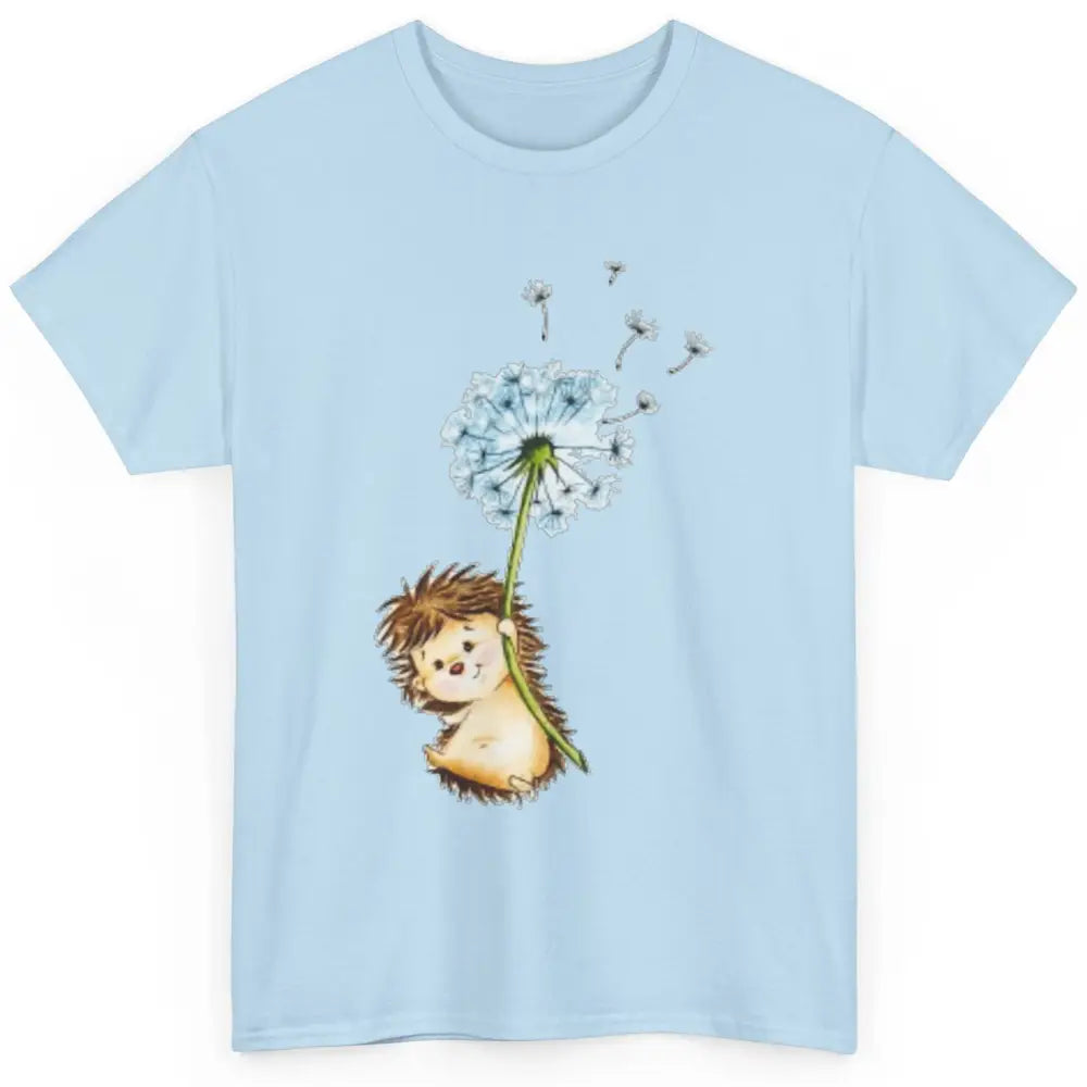 Cute Hedgehog Dandelion Watercolor Wild Animal Flower Retro Classic Unisex T-Shirt