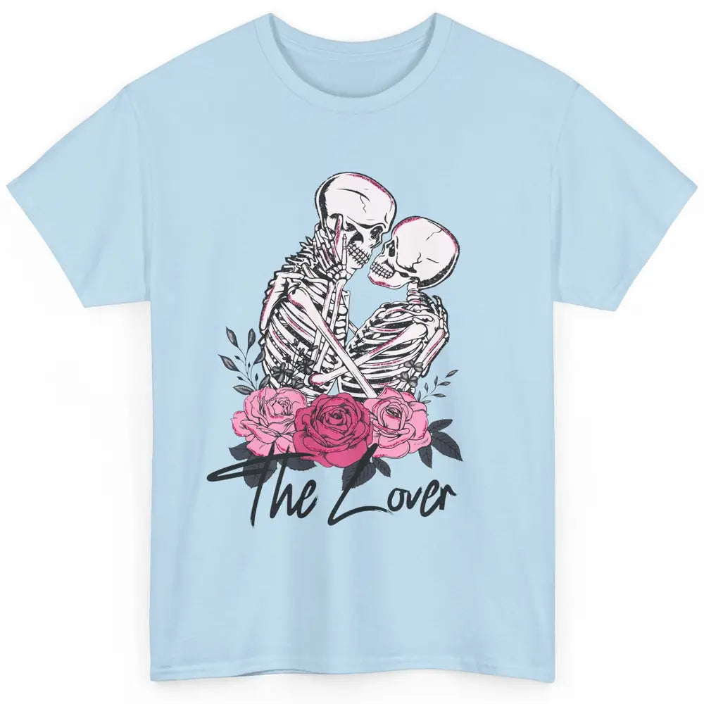 Floral Skeleton Couple The Lovers Tarot Card Valentines Day Classic Unisex T-Shirt