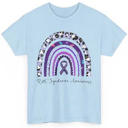 Cystic Fibrosis CF Awareness Leopard Purple Ribbon Rainbow Classic Unisex T-Shirt