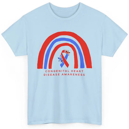 CHD Congenital Heart Disease Awareness Red Blue Ribbon Classic Unisex T-Shirt