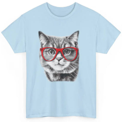 Funny Cat With Red Glasses Kitten Pets Cat Lovers Gift Classic Unisex T-Shirt