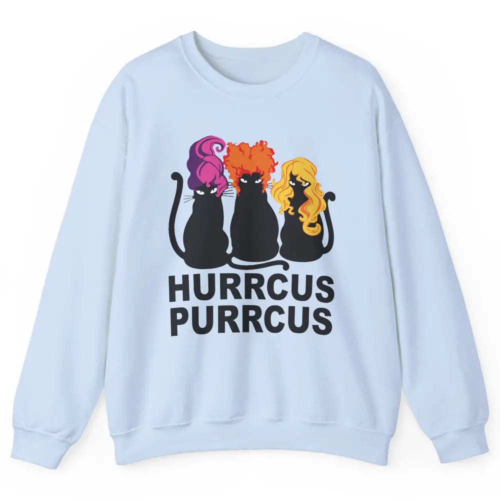 Black Cat Witch Hurrcus Purrcus Halloween Costume Cat Lovers Unisex Crewneck Sweatshirt