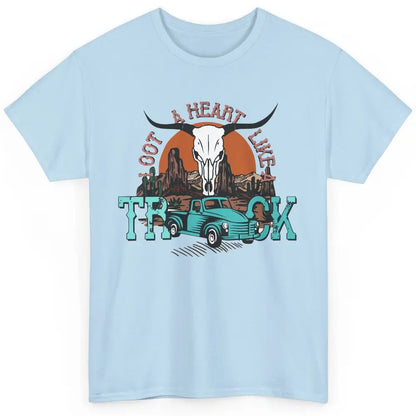 Boho Bull Skull I Got A Heart Like A Truck Western Country Classic Unisex T-Shirt