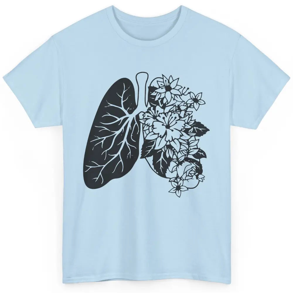 Anatomical Lungs Floral Breathe Respiratory Therapy RT Classic Unisex T-Shirt