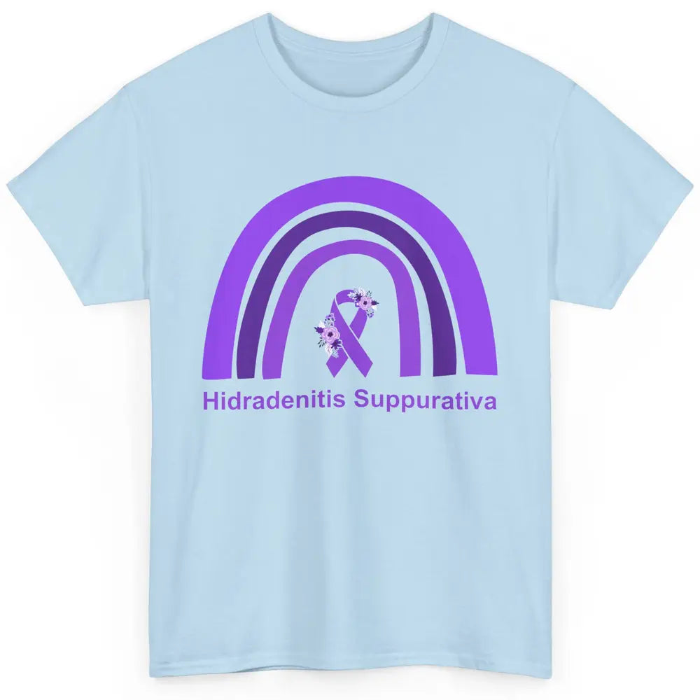 Small Fiber Neuropathy Awareness Floral Purple Rainbow Classic Unisex T-Shirt