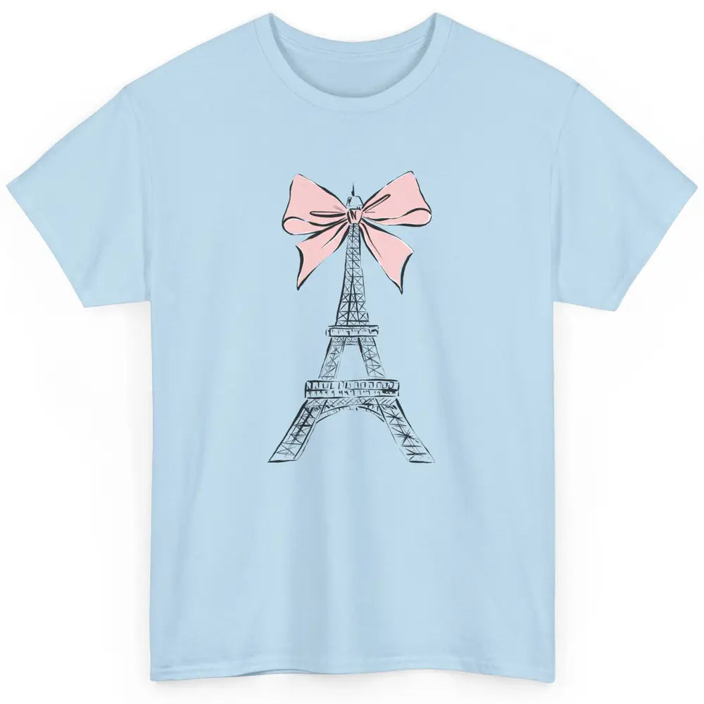 Voyager Floral Eiffel Tower Minimal Paris France Travel Girl Classic Unisex T-Shirt