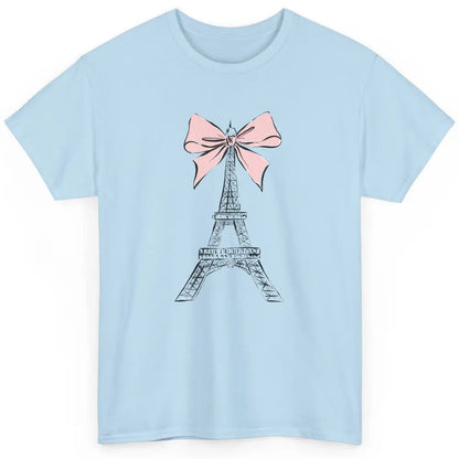 Voyager Floral Eiffel Tower Minimal Paris France Travel Girl Classic Unisex T-Shirt