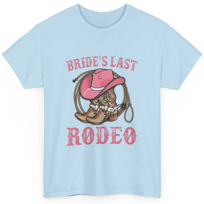 Bride's Last Rodeo Cowgirl Hat Bachelorette Party Wedding Classic Unisex T-Shirt