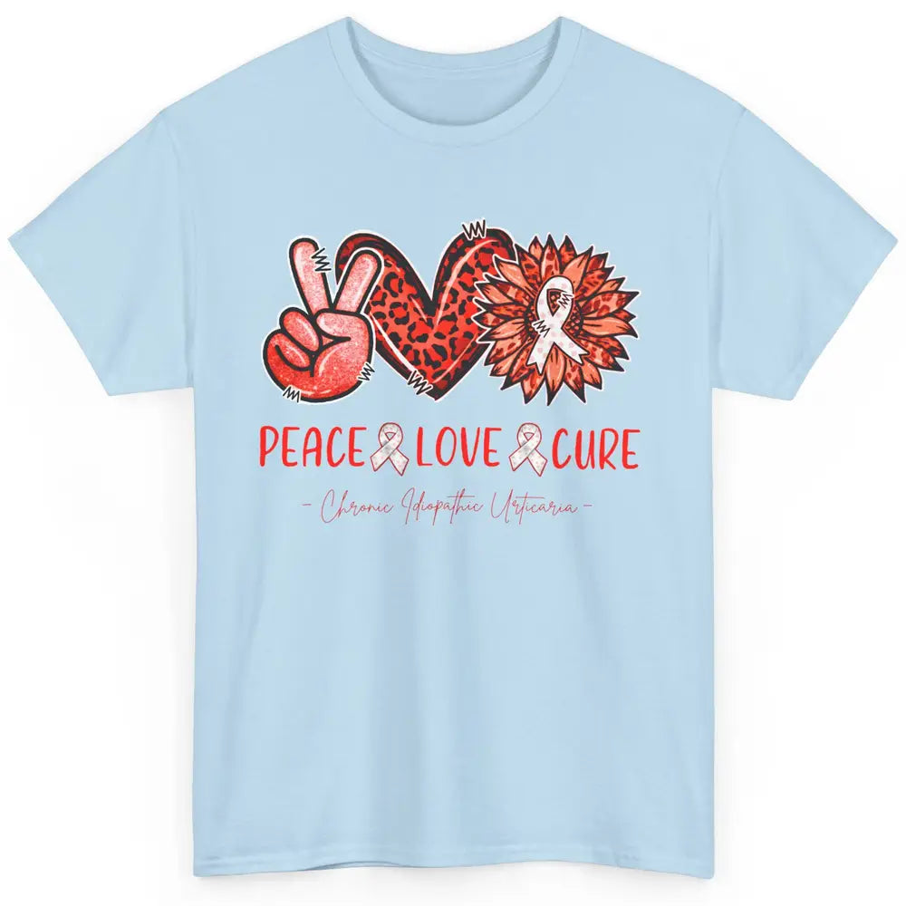 Chronic Idiopathic Urticaria CIU Peace Love Cure Sunflower Classic Unisex T-Shirt