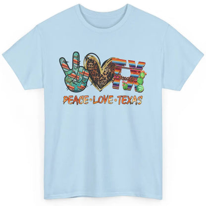 Retro Peace Love Texas Leopard Western Country Desert Cactus Classic Unisex T-Shirt