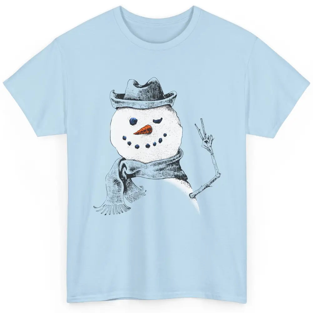 Snowman Peace Sign Christmas Snow Frosty Winter Xmas Gift Classic Unisex T-Shirt