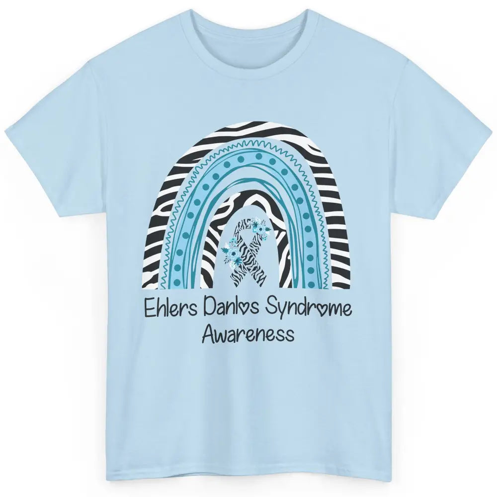 Ehlers Danlos Syndrome Awareness EDS Zibra Ribbon Rainbow Classic Unisex T-Shirt