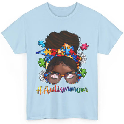 Autism Afro Mom Curly Hair American African Autism Awareness Classic Unisex T-Shirt