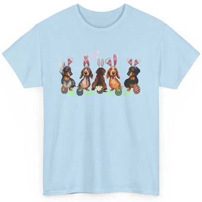 Easter Dachshund With Bunny Ears Cute Dachshund Easter Eggs Classic Unisex T-Shirt