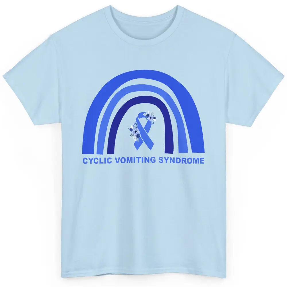 Cyclic Vomiting Syndrome Awareness Blue Ribbon Rainbow Classic Unisex T-Shirt