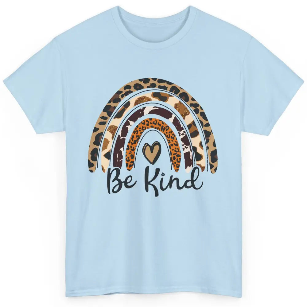 Be Kind Leopard Rainbow Cheetah Rainbow Cute Heart Love Classic Unisex T-Shirt