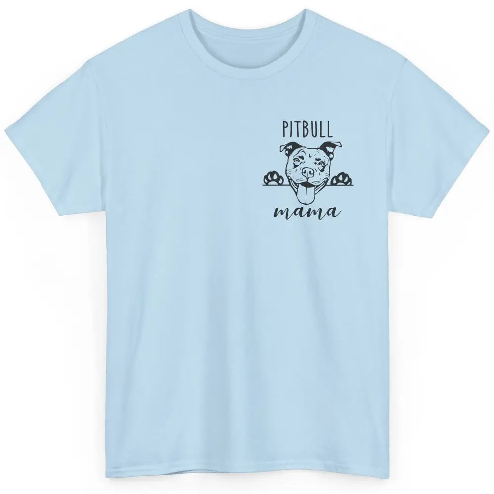 Cute Pitbull Mama Pocket Funny Hiding Dog Pet Mom Lover Classic Unisex T-Shirt