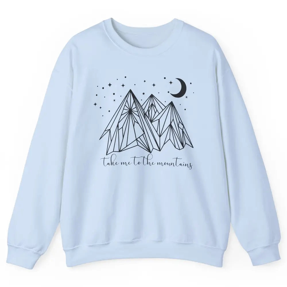 Take Me to the Mountains Boho Hiking Camping Outdoor Gift Unisex Crewneck Sweatshirt