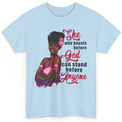 Black Girl She Who Kneels Before God Christian Afro Women Classic Unisex T-Shirt