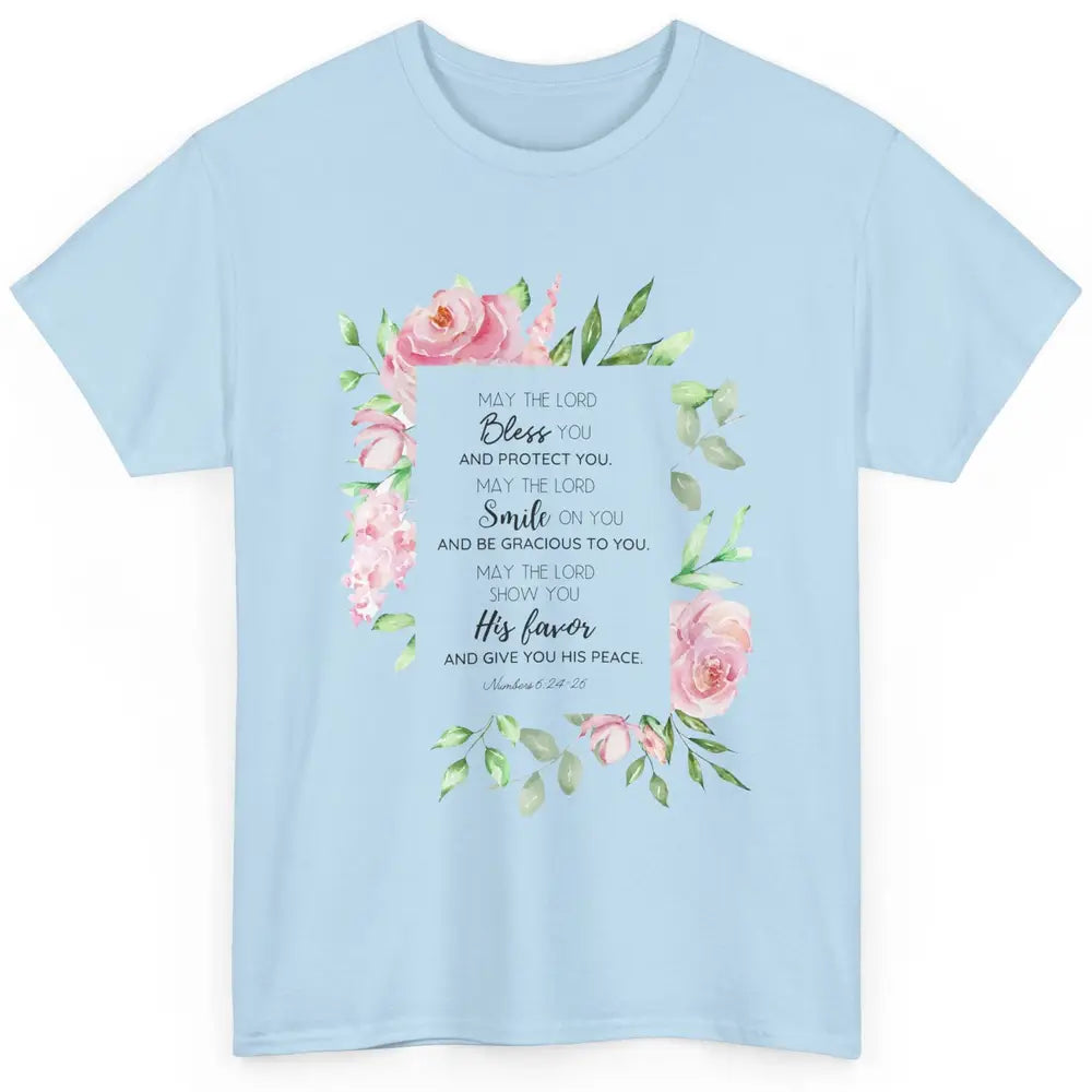 Floral Christian Belief May The Lord Bless You Bible Verse Classic Unisex T-Shirt